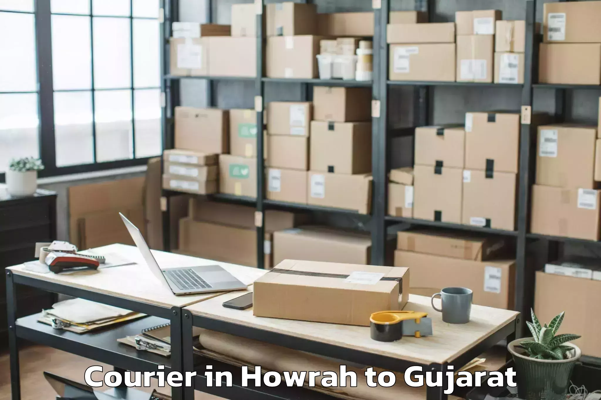 Book Howrah to Thasra Courier Online